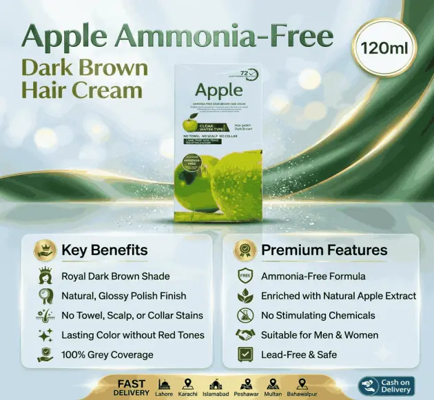 Apple Ammonia Free Dark Brown Hair Cream In Pakistan
