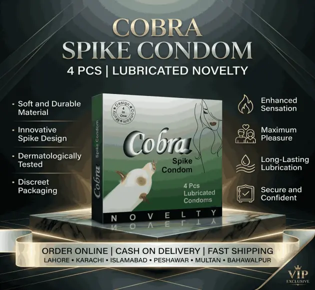 Cobra Novelty Lubricated Spike Condom - 4 Pieces In Pakistan