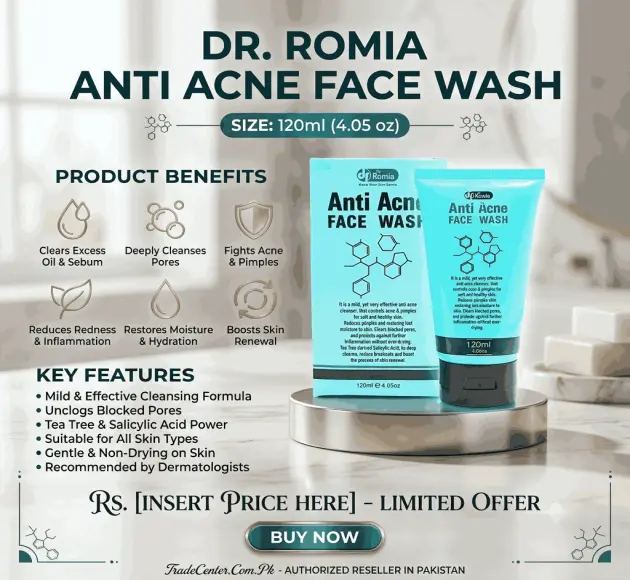 Dr. Romia Anti Acne Face Wash Tube 120Ml in Pakistan