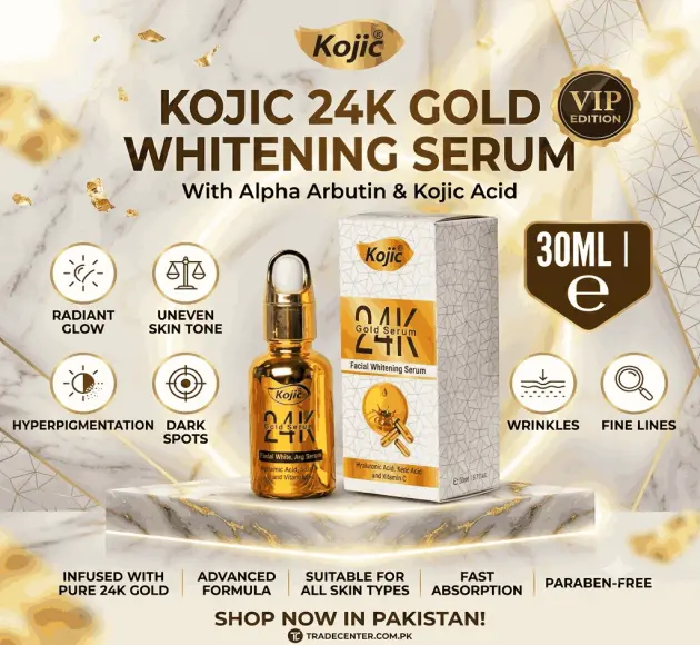 Kojic 24k Gold Whitening Serum with Alpha Arbutin 30ML In Pakistan
