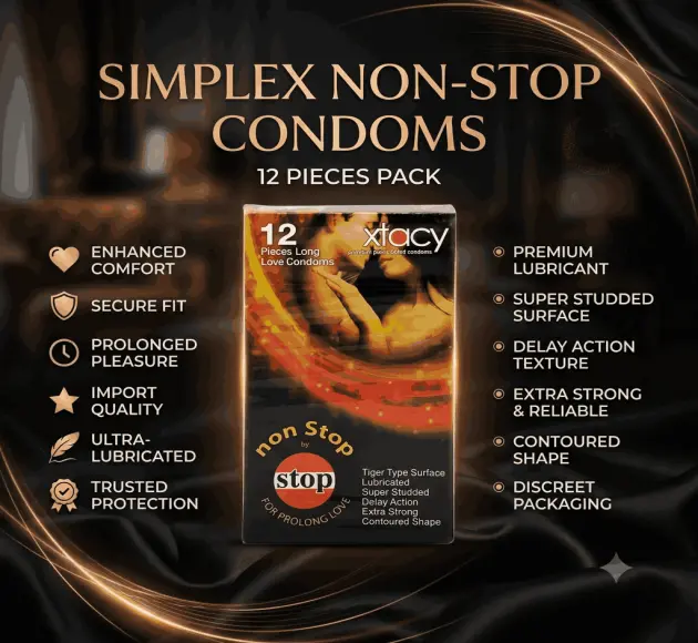 Simplex - Non-Stop Condom 12 Pieces In Pakistan