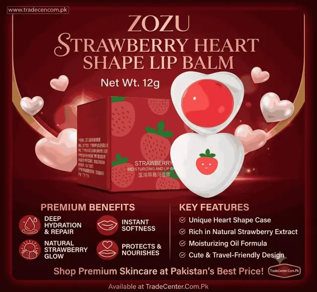 Zozu Strawberry Heart Shape Lip Balm In Pakistan